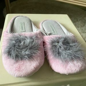 Pink and Gray Ladies Slippers